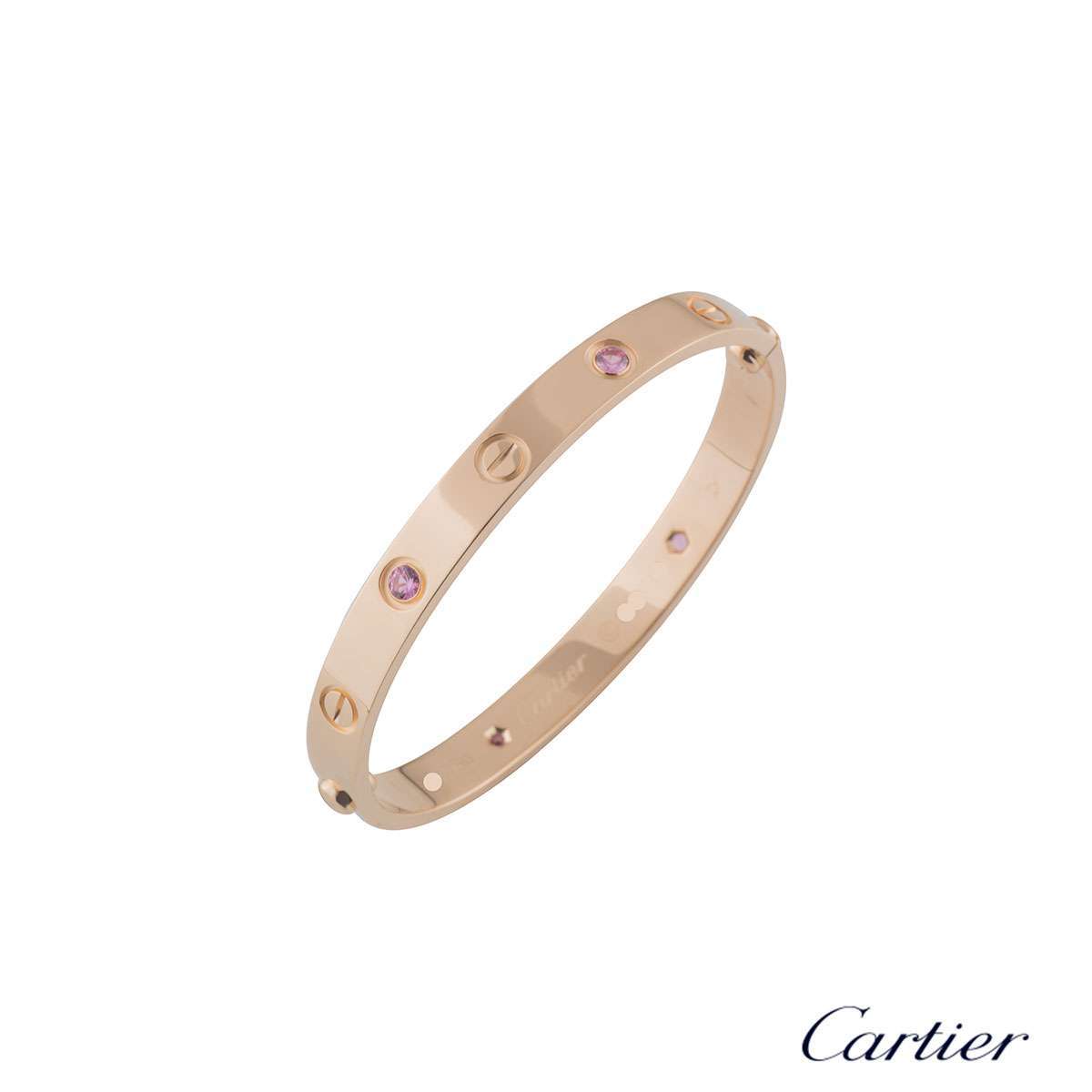 cartier love bracelet pink gold sapphire